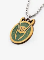 Marvel Loki Helmet Medallion Symbol Necklace