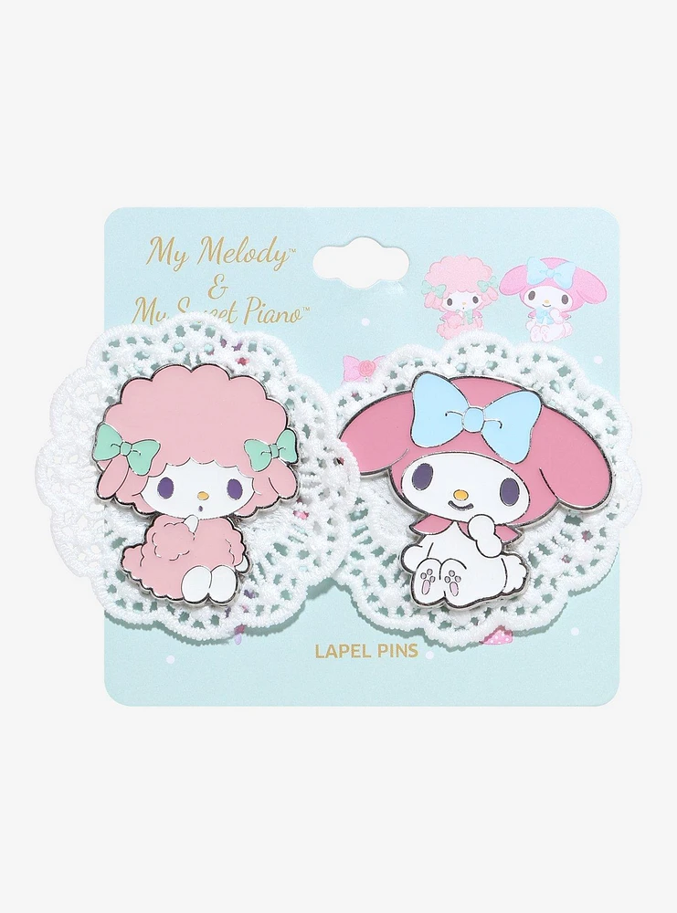 My Melody & My Sweet Piano Doily Enamel Pin Set