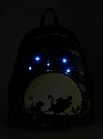 Loungefly Disney The Lion King 30th Anniversary Simba, Timon, & Pumbaa Glow-in-the-Dark Light-Up Mini Backpack