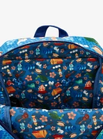 Loungefly Disney Lilo & Stitch Camping Allover Print Nylon Mini Backpack