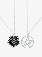 Supernatural Anti-Possession Pentagram Best Friend Necklace Set