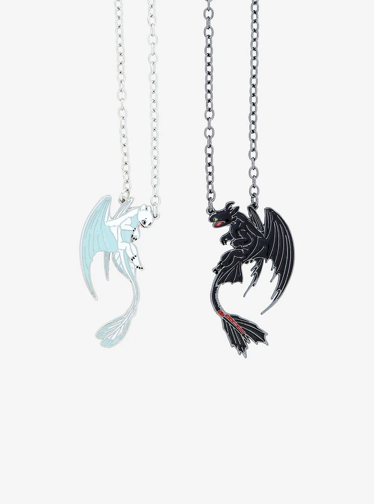 How To Train Your Dragon Night Fury & Light Fury Best Friend Necklace Set