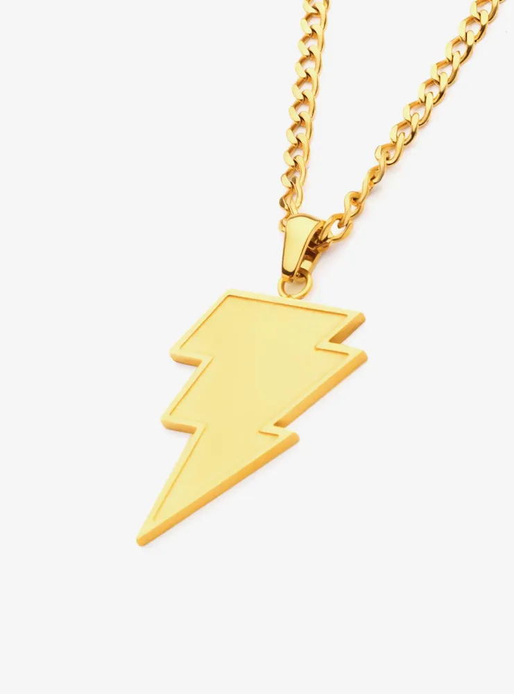 DC Comics Black Adam Gold Plated Lightning Necklace