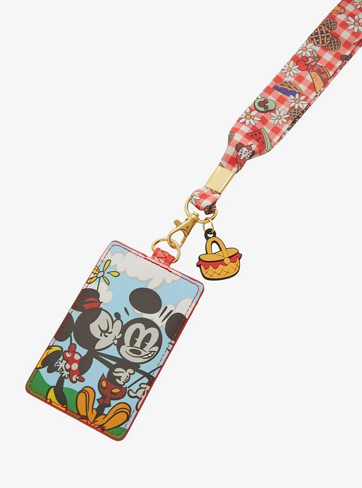 Loungefly Disney Mickey Mouse & Minnie Mouse Picnic Lanyard & Cardholder