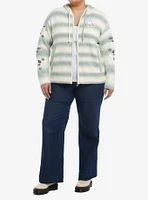 Her Universe Studio Ghibli® My Neighbor Totoro Marled Stripe Girls Knit Hoodie Plus