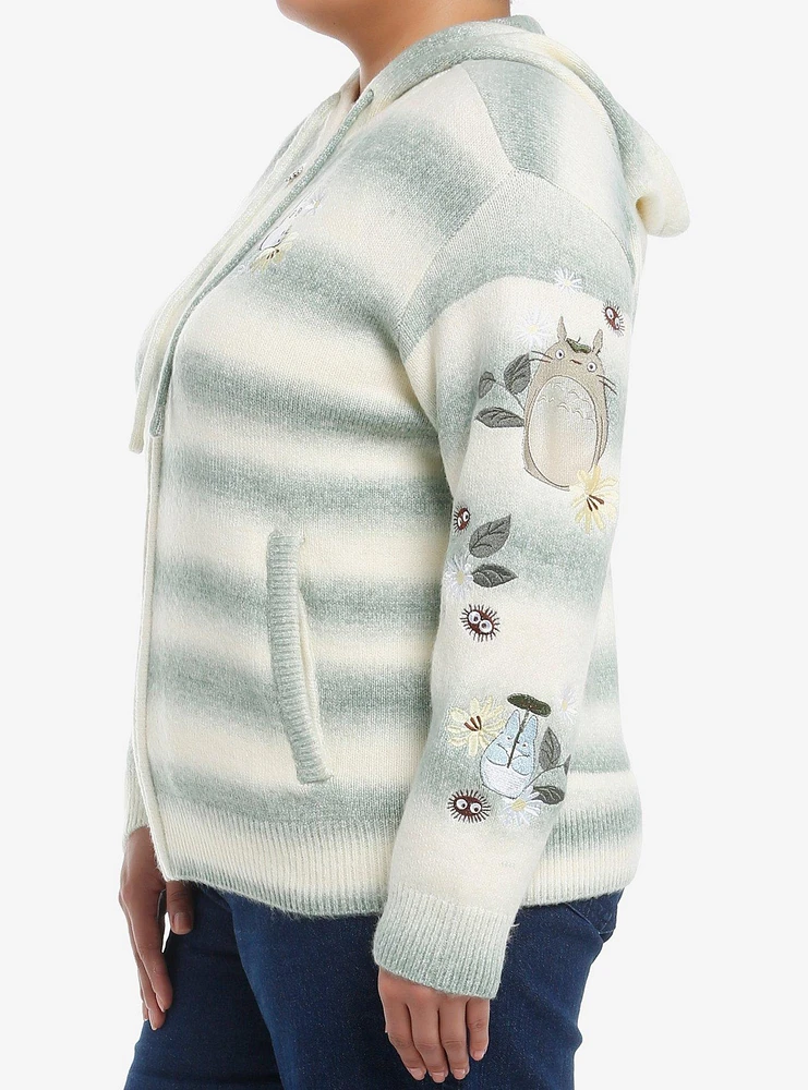 Her Universe Studio Ghibli® My Neighbor Totoro Marled Stripe Girls Knit Hoodie Plus