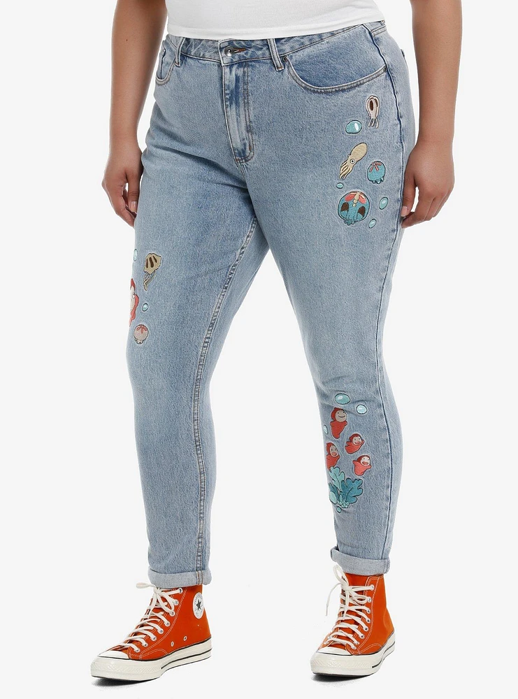 Her Universe Studio Ghibli® Ponyo Embroidery Mom Jeans Plus