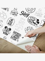 Disney100 Icons Black Peel and Stick Wallpaper
