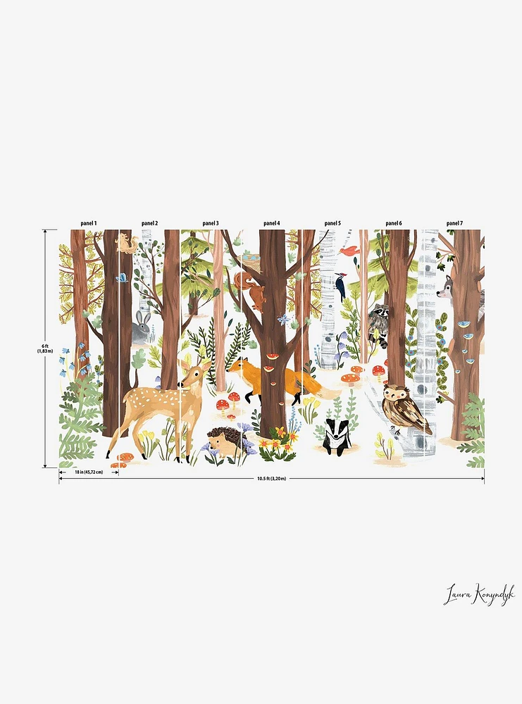 Forest Animal Hide and Seek Peel and Stick Wall Mural