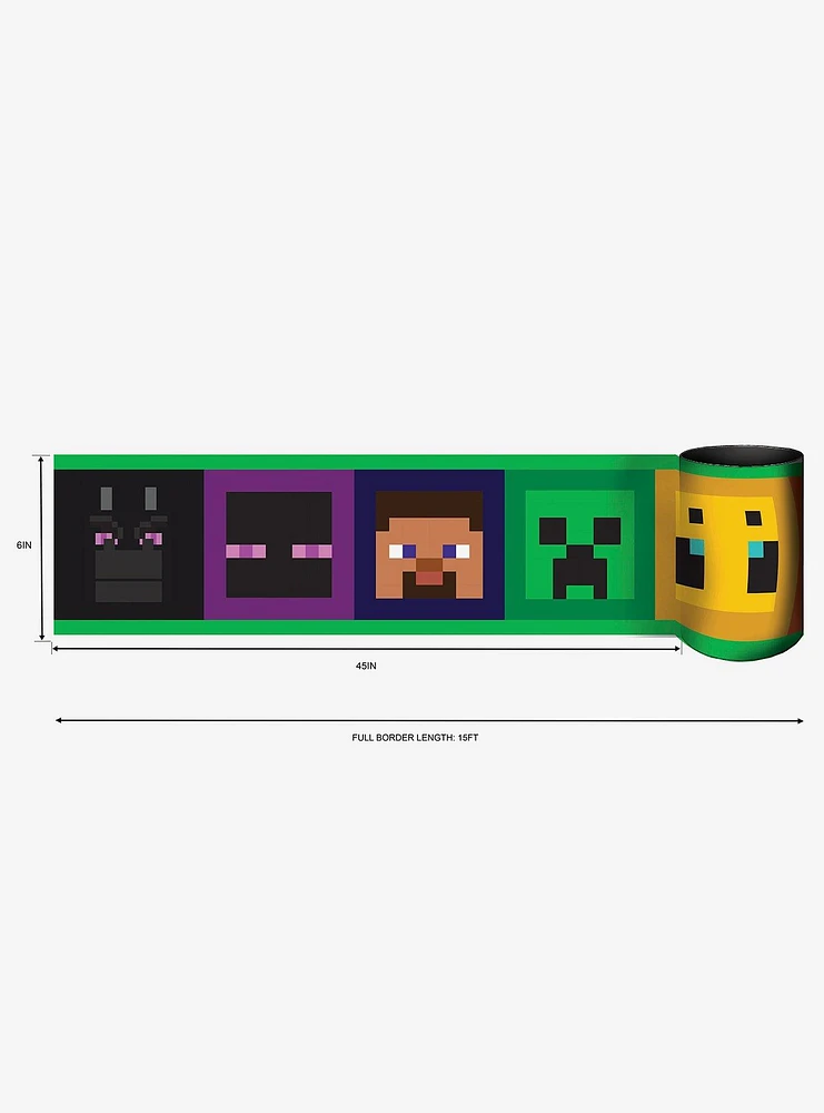 Minecraft Iconic Faces Peel and Stick Wallpaper Border