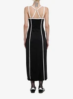 Sweet Society Black & White Stripe Slim Fit Maxi Dress