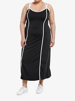 Sweet Society Black & White Stripe Slim Fit Maxi Dress Plus