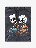 The Simpsons House Of Horrors Skeleton Bart And Lisa Mineral Wash Hoodie