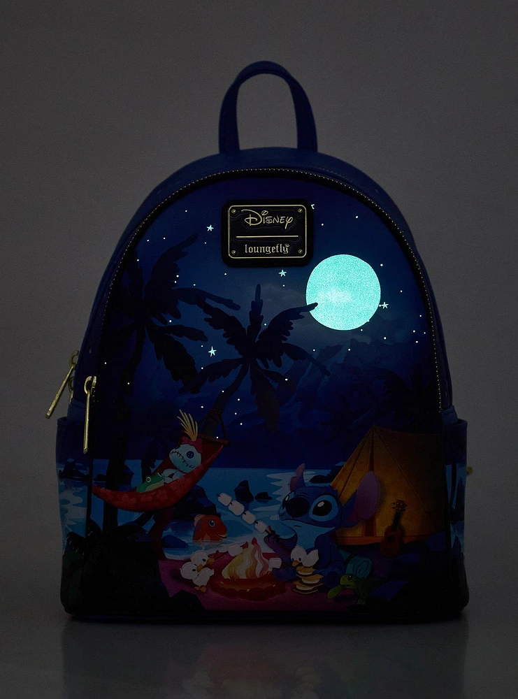 Loungefly Disney Stitch Scrump Camp Glow-In-The-Dark Mini Backpack