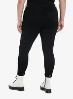 Social Collision® Black Destructed Fishnet Super Skinny Jeans Plus