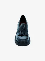 Dirty Laundry Black Patent Fringe Loafer Heels