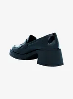 Dirty Laundry Black Patent Fringe Loafer Heels