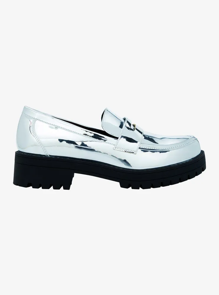 Dirty Laundry Chrome Patent Chunky Loafers