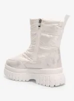 Dirty Laundry White Puffer Chunky Boots