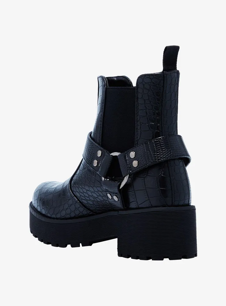 Dirty Laundry Faux Crocodile Strappy Boots