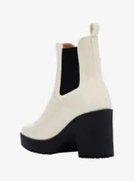 Chinese Laundry Cream & Black Heel Boots