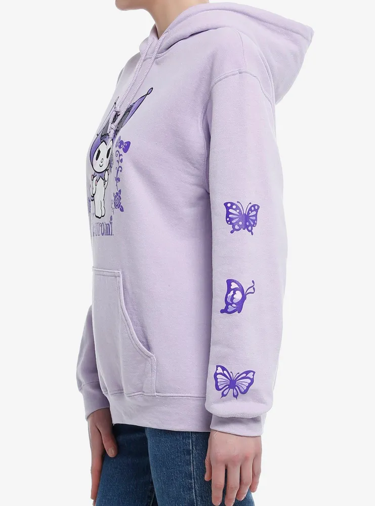 Kuromi Butterfly Roses Girls Hoodie