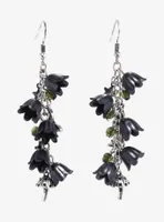 Thorn & Fable Black Flower Mushroom Drop Earrings