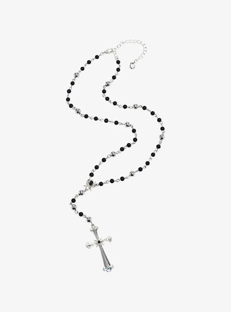 Social Collision® Spider Cross Rosary Necklace