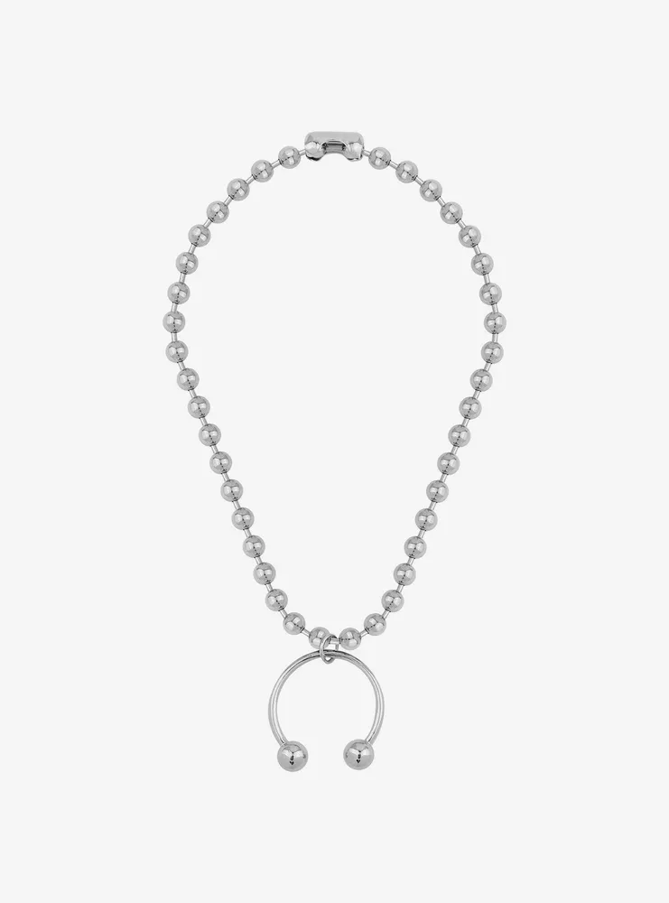 Social Collision Horseshoe Ball Chain Necklace