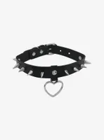 Social Collision® Heart Hardware Spike Choker