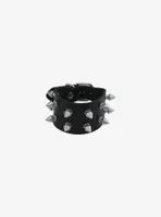 Social Collision Stud Belt Leather Cuff Bracelet