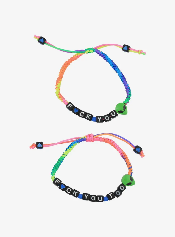 Cosmic Aura Alien Rainbow Best Friend Cord Bracelet Set