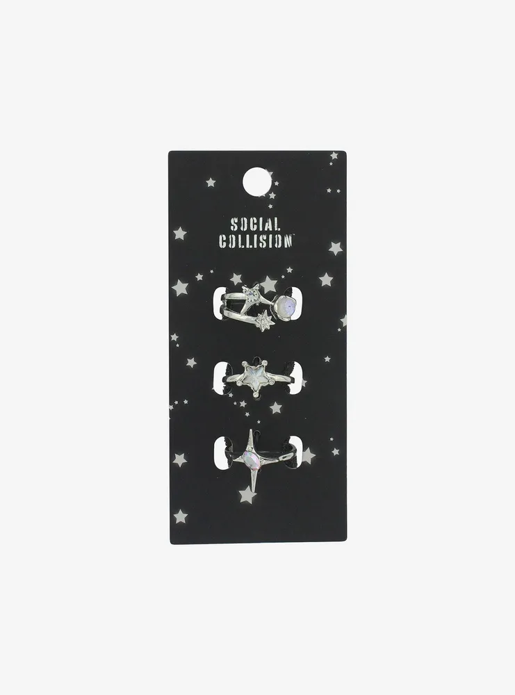 Social Collision® Star Gem Silver Ring Set