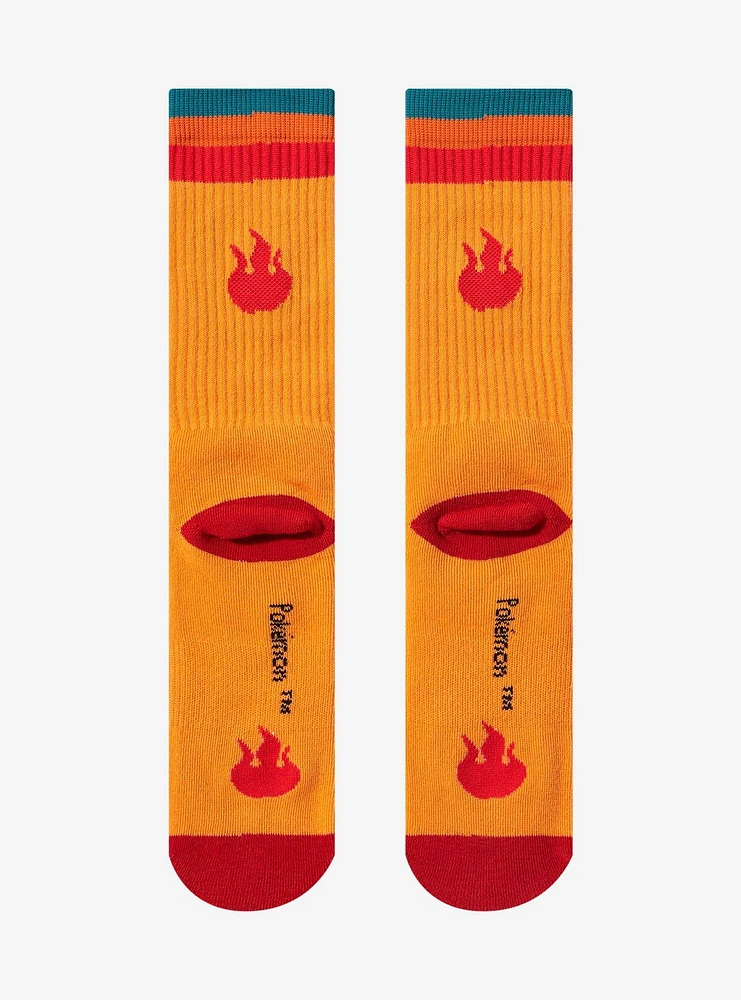 Pokémon Charmander Faces Lined Crew Socks - BoxLunch Exclusive