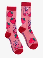 Nintendo Kirby Strawberries Allover Print Crew Socks - BoxLunch Exclusive