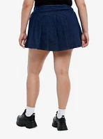 Social Collision® Dark Denim Pleated Skirt Plus