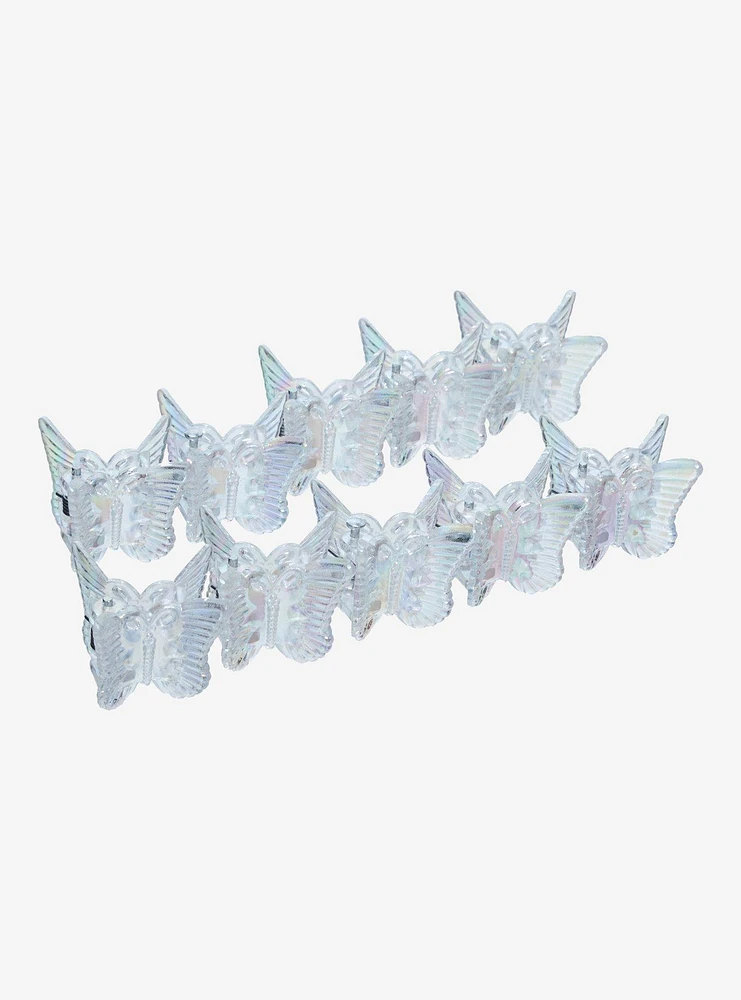 Thorn & Fable® Iridescent Butterfly Mini Hair Clip Set