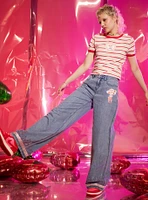 Strawberry Shortcake Wide-Leg Jeans