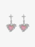 Sweet Society Heart Rhinestone Star Earrings