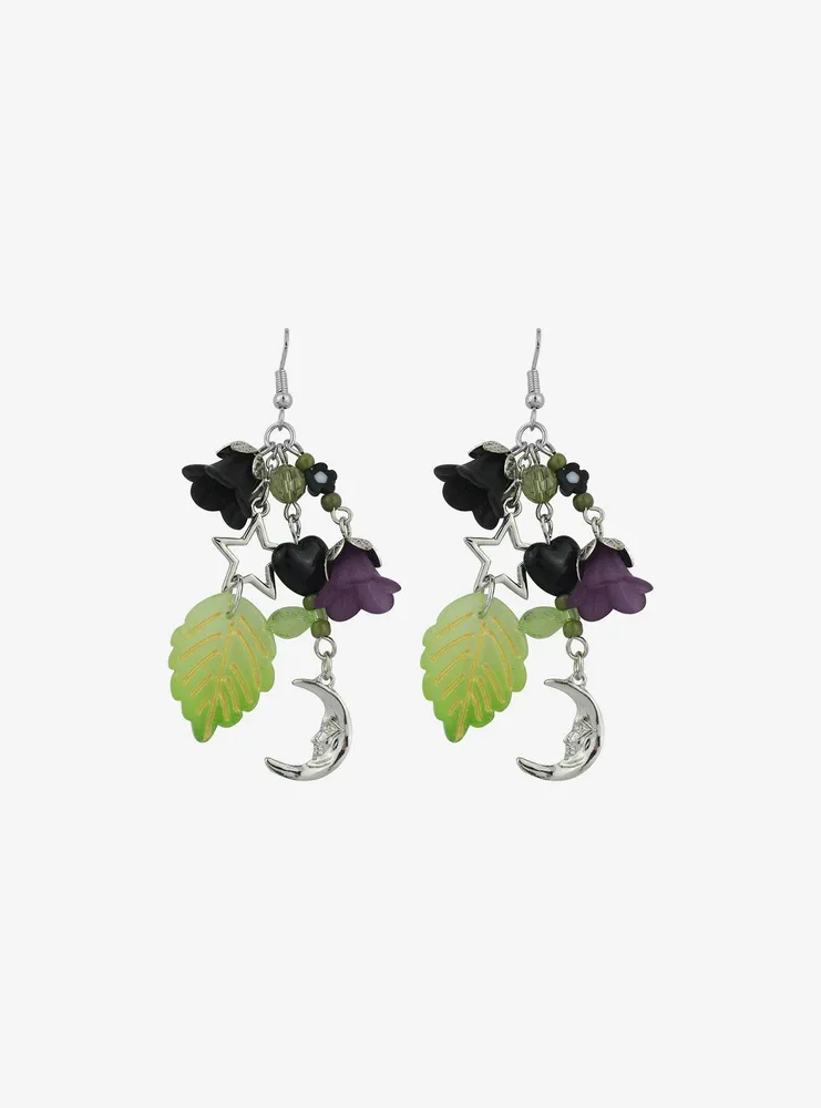 Thorn & Fable Leaf Dark Floral Earrings