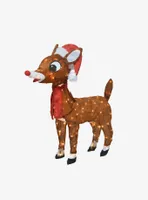 Rudolph the Red-Nosed Reindeer Santa Hat Scarf Yard Decor