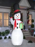 Snowman with Gift Box Airblown