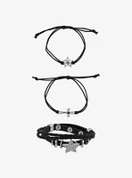 Social Collision® Star Cord & Faux Leather Bracelet Set
