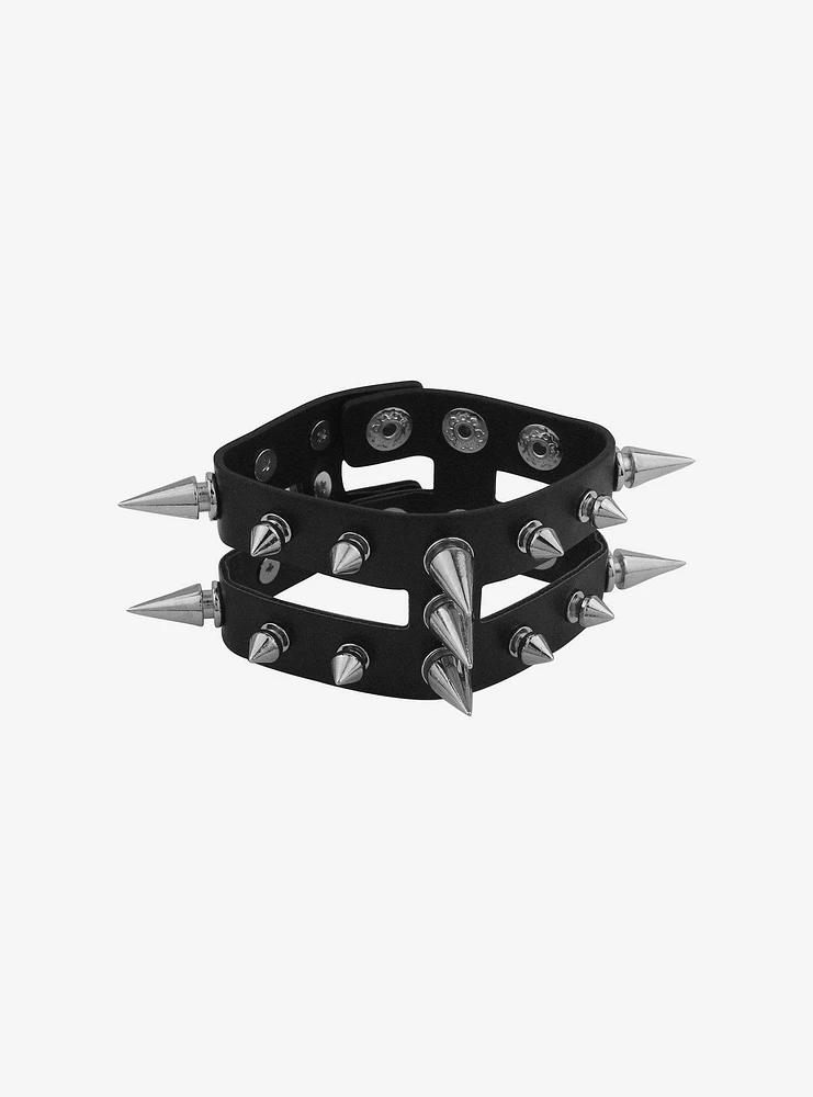 Social Collision® Double Row Spiked Cuff Bracelet