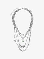 Social Collision® Padlock Dice Chain Layered Necklace