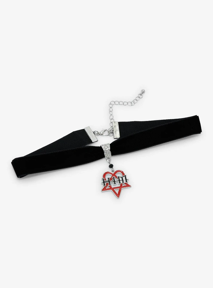 HIM Heartagram Symbol Velvet Choker