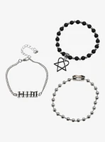 HIM Logo Chain Bracelet Set