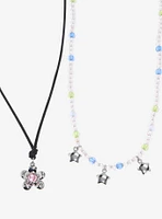 Sweet Society Silver Star Flower Necklace Set