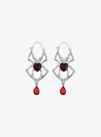 Social Collision® Red Heart Spider Hoop Earrings