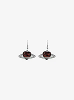 Social Collision® Leopard Heart Planet Earrings